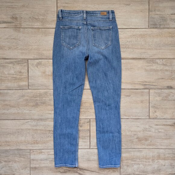 Paige Carter Slim Exposed Button Fly Jeans Women's Distressed Accent Grunge 25 - Picture 2 of 8